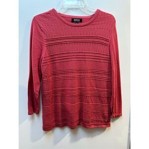 Buffalo David Bitton women’s red knit 3/4 sleeve sweater size XL #26-0753